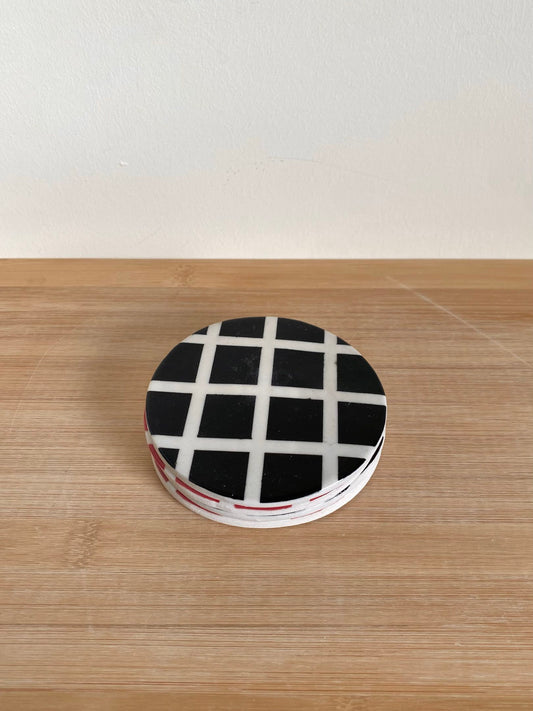 Red + Black Coaster Set