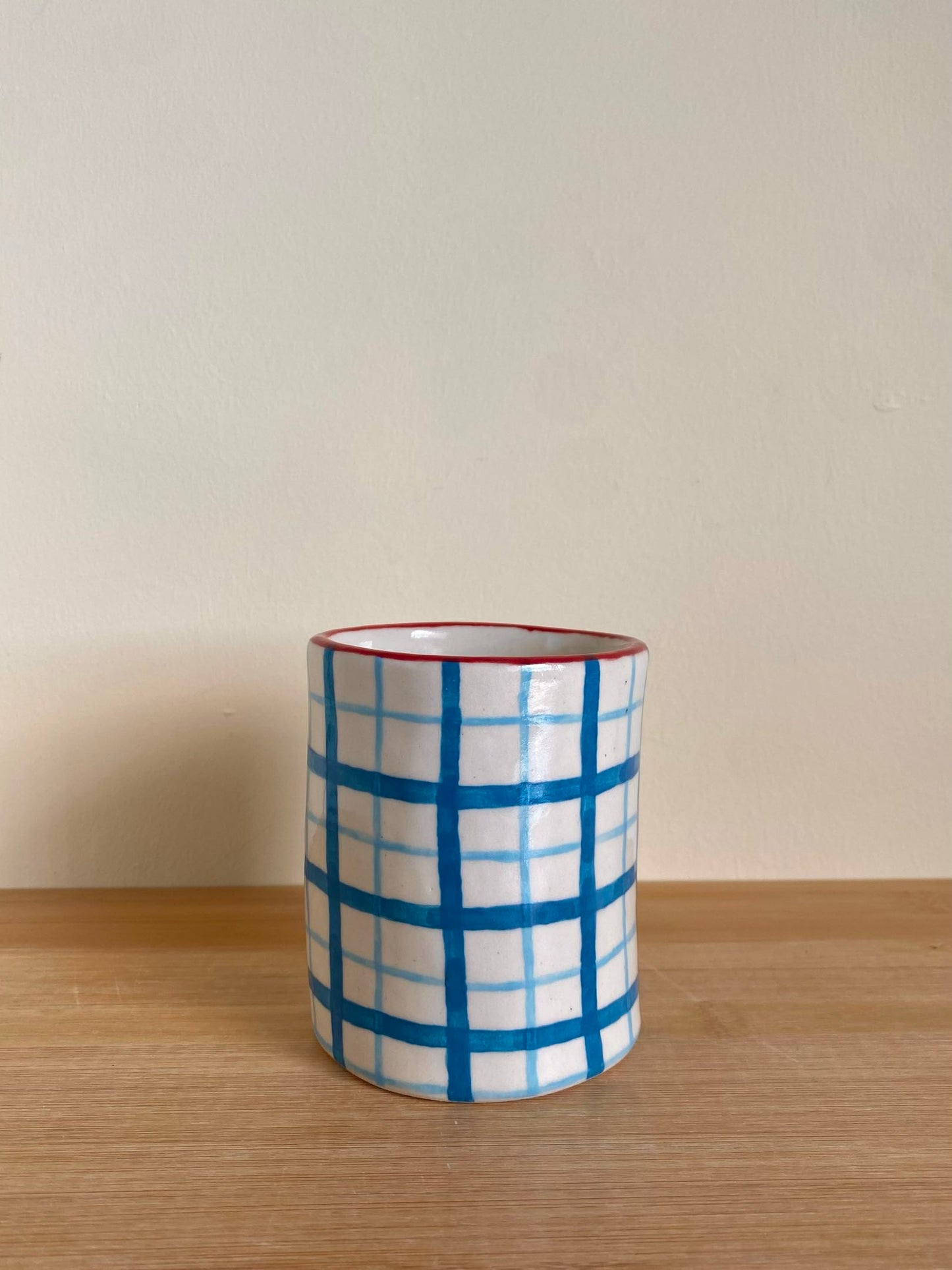 Blue Grid Tumbler