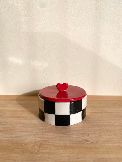 Checkered Heart Jar