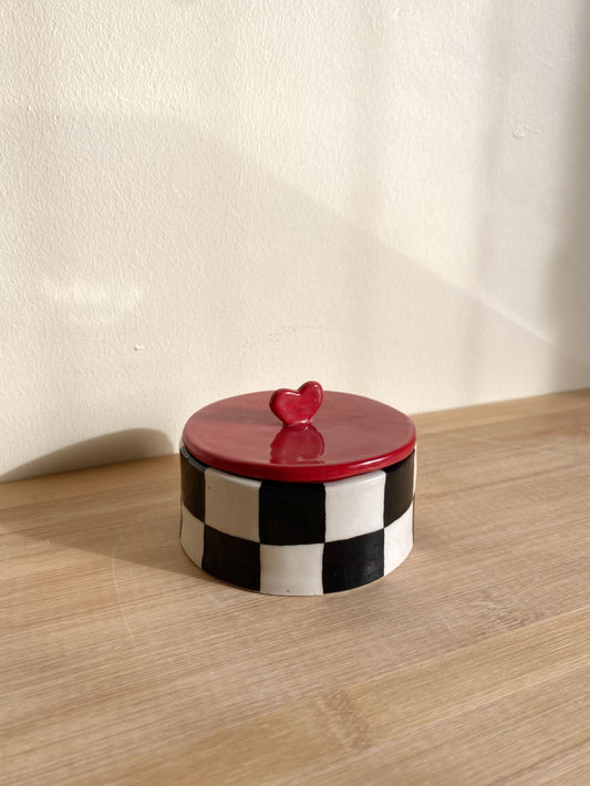 Checkered Heart Jar