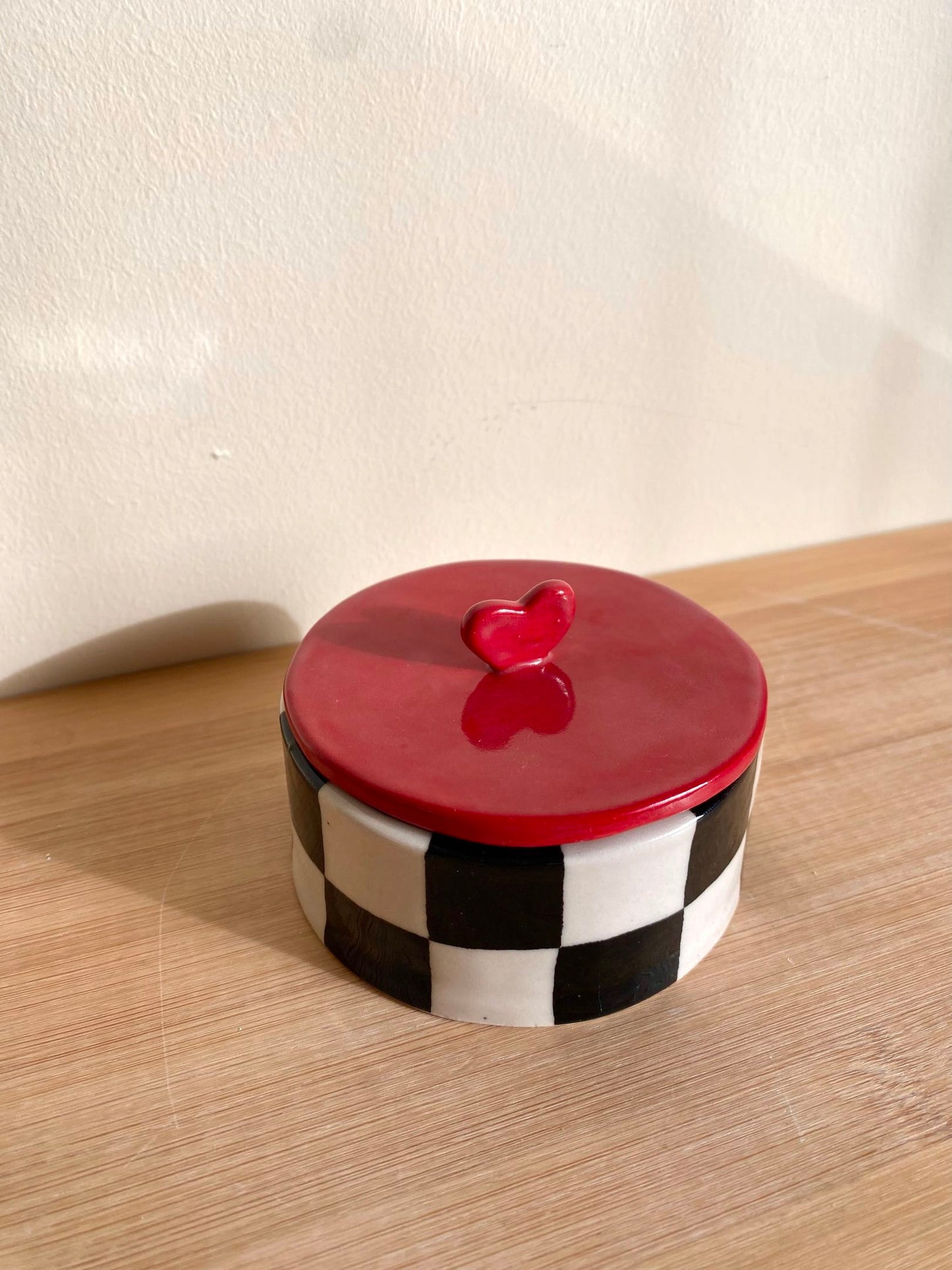 Checkered Heart Jar