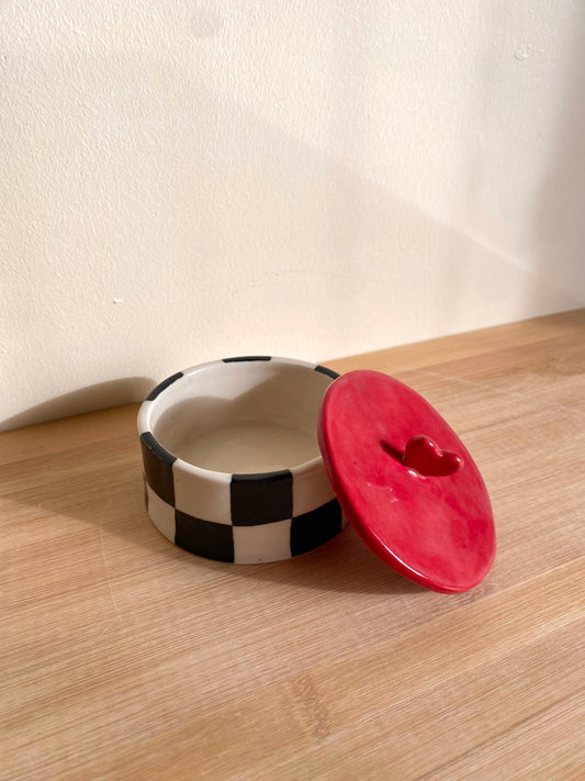 Checkered Heart Jar