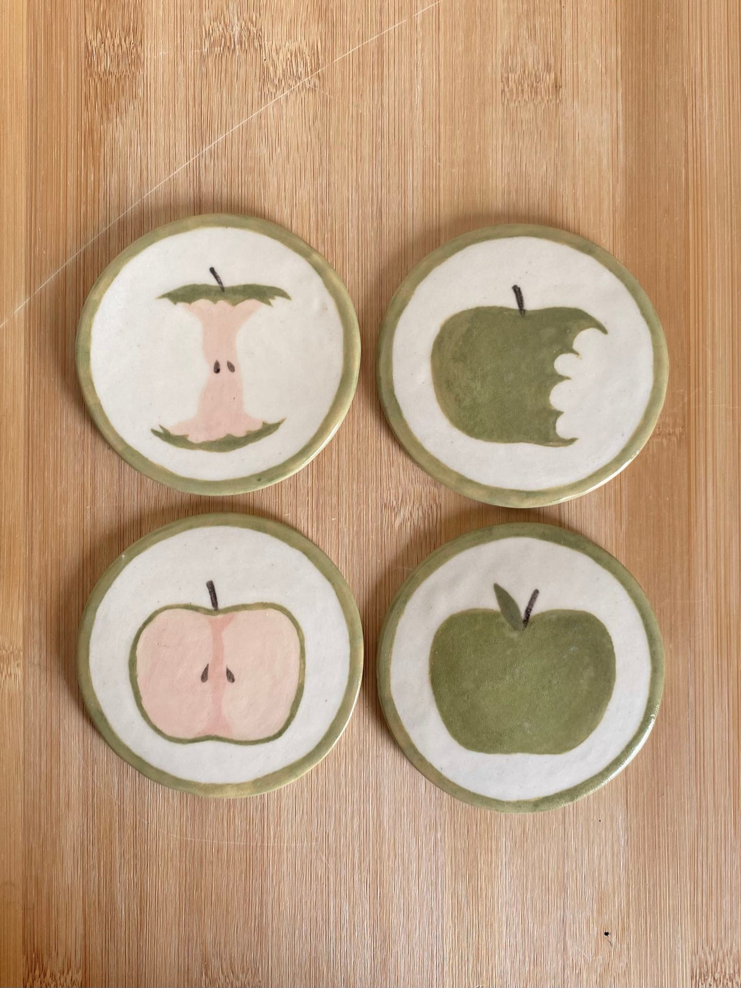 Green Apple Coaster Set