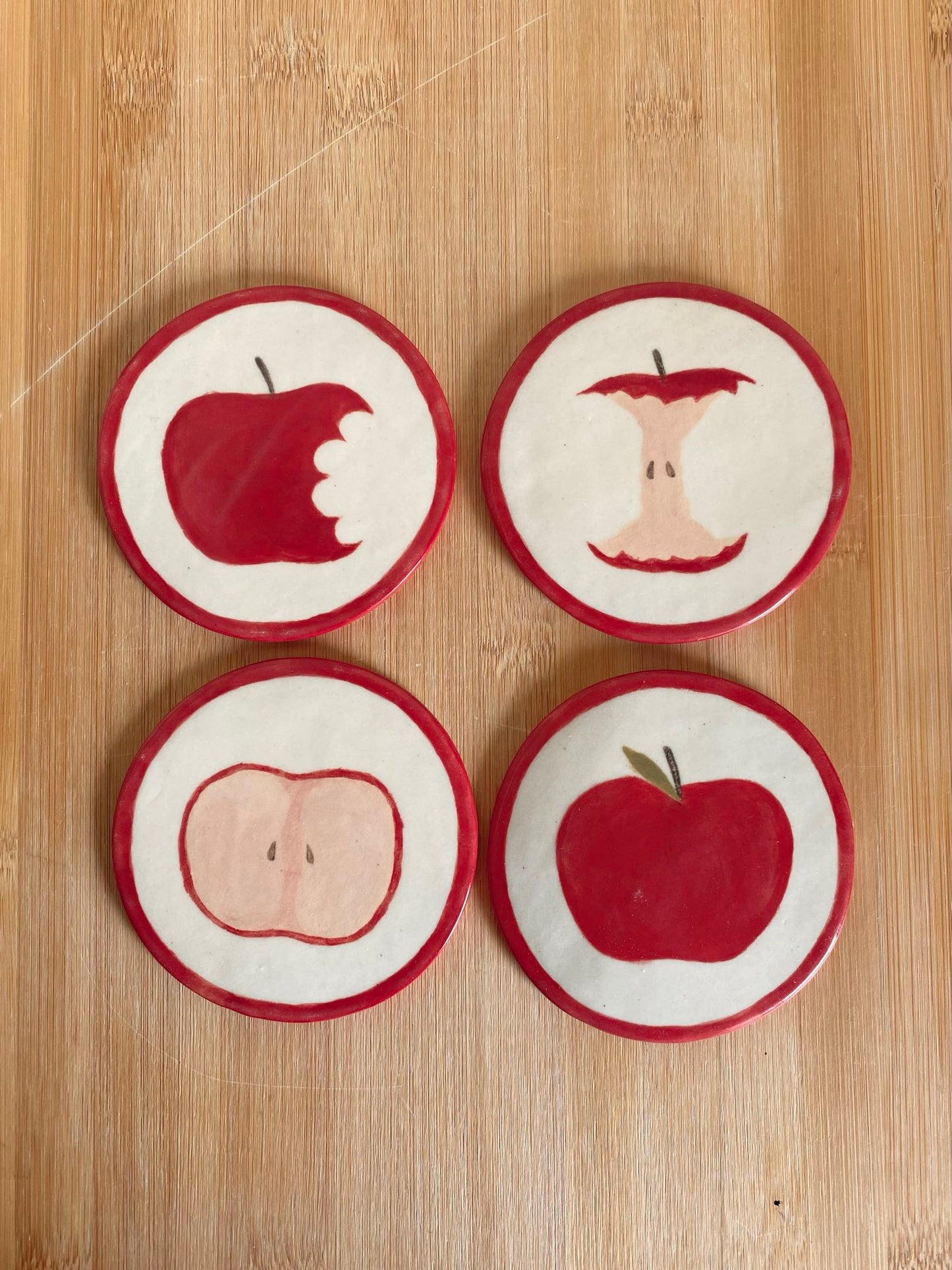 Red Apple Coaster Set