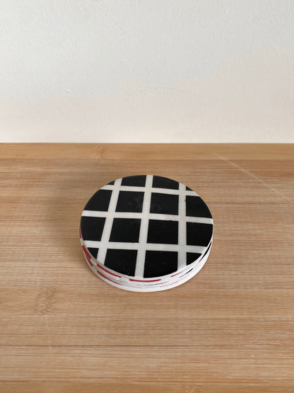 Red + Black Coaster Set