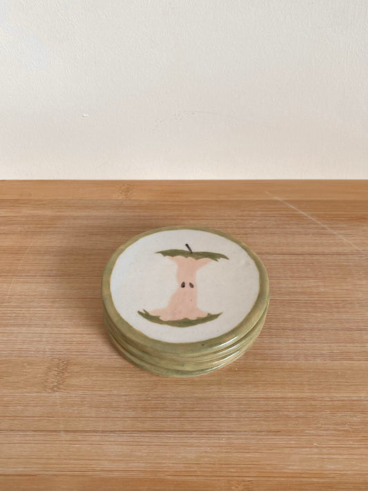 Green Apple Coaster Set