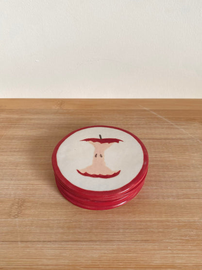 Red Apple Coaster Set