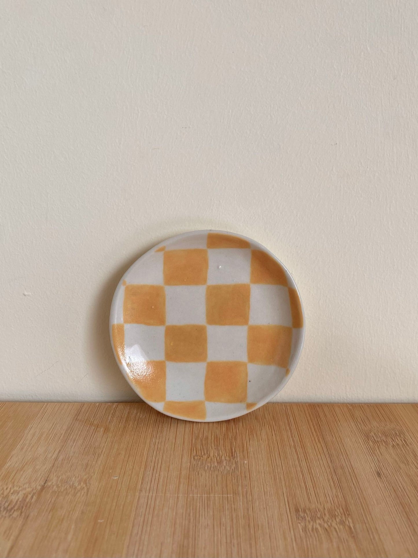 Small Yellow Checkered Dish