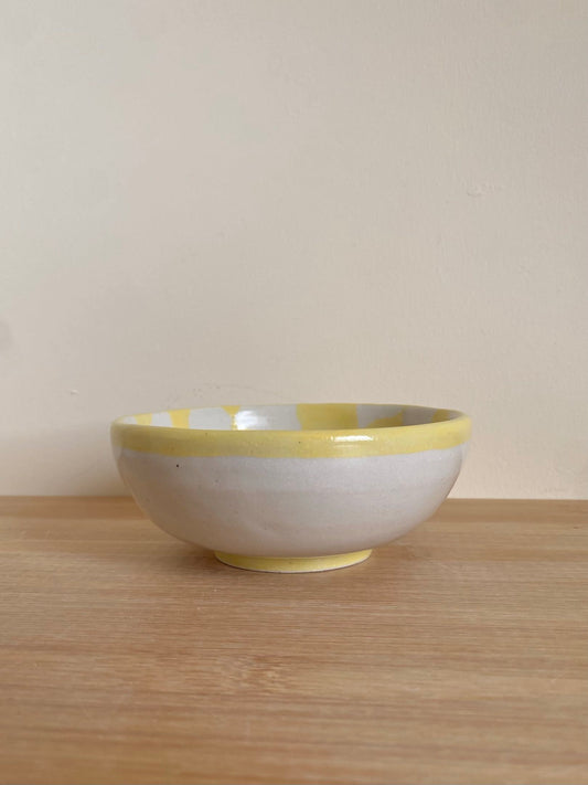 Yellow Checkered Bear Bowl