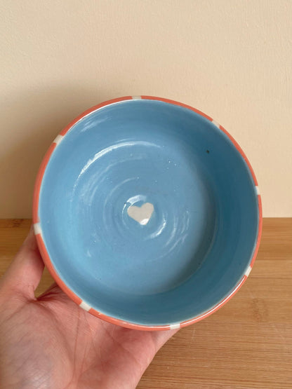 Coral + Blue Bowl