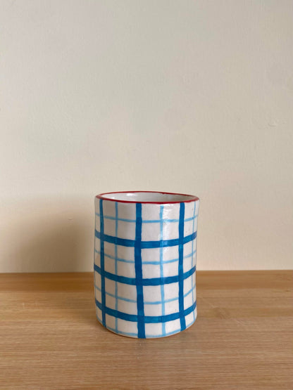 Blue Grid Tumbler