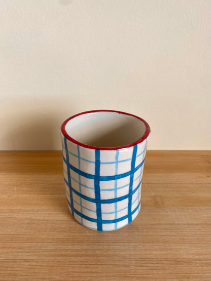 Blue Grid Tumbler