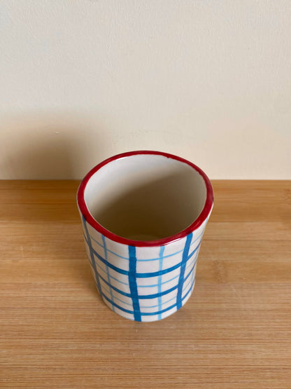 Blue Grid Tumbler