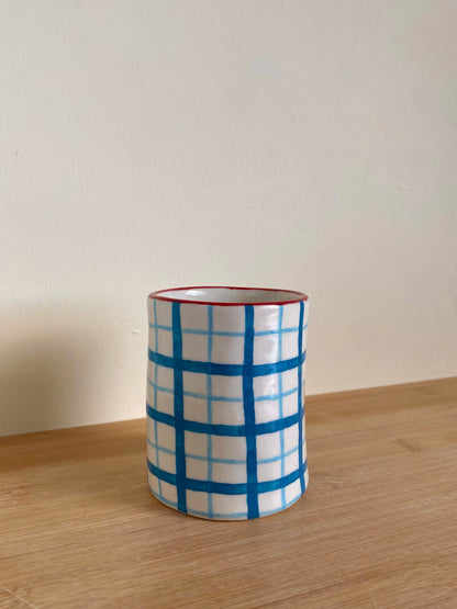 Blue Grid Tumbler