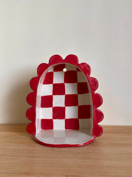 Large Red Wall Shelf