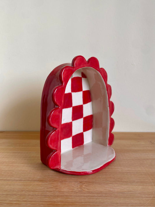 Large Red Wall Shelf
